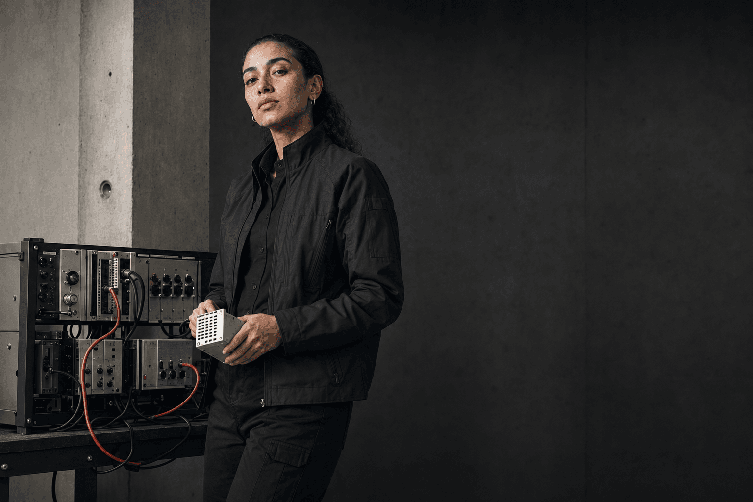 Automation engineer beside modular workflow infrastructure designed for long-term maintenance and growth.