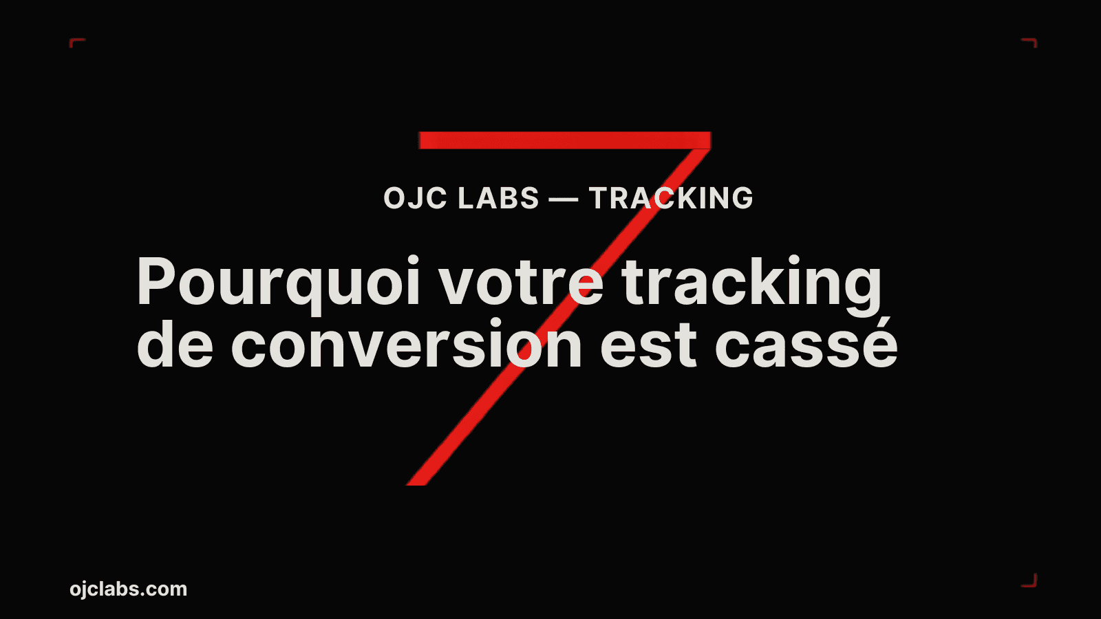 Visuel OJC Labs sur les écarts de tracking de conversion entre plateformes publicitaires, GA4 et CRM.